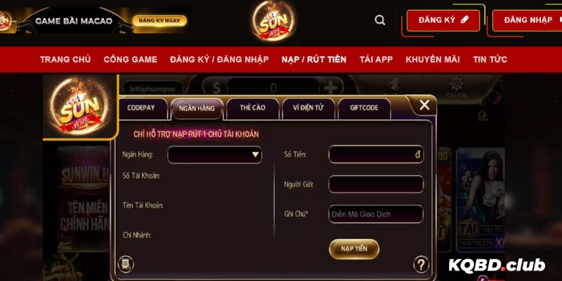 Phương thức thanh toán đa dạng được cổng game cung cấp giúp bet thủ nạp rút cực nhanh